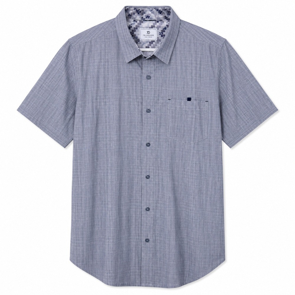 7 Diamonds 4-Way Stretch Vista Shirt Mens XL Button Up Short Sleeve Performance